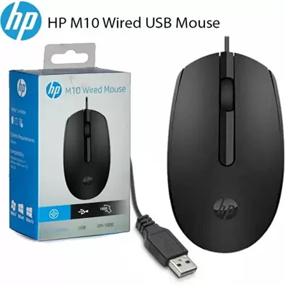 HP M10 Optical USB Wired Mouse - Image 1